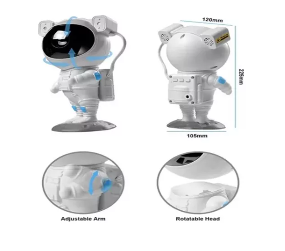 Proyector De Galaxia Tipo Astronauta Con Luz Rgb Y Parlante